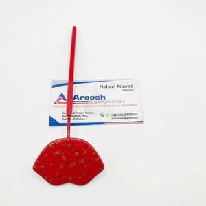 Espejo labial de acero inoxidable sostenible al por mayor en color rojo para inspecciones de extensiones de pestañas de belleza con punta puntiaguda - Product Image 2