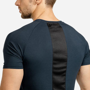 Hot Selling 2023 Men Clothing Polyester <b>Half</b> <b>Sleeves</b> Solid Color Men New Design Gym Wear T <b>Shirt</b> - Product Image 6