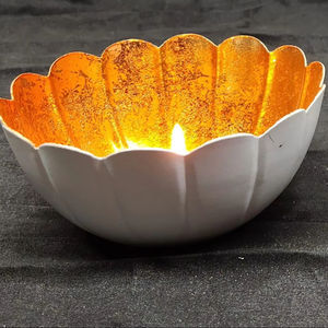 Customized <b>Set</b> of Eco-Friendly Metal Iron Round Bowls Black/Gold Powder Coated for Votive <b>Candle</b> Tray Decoration - Product Image 1