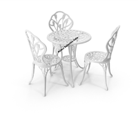 Mobilier d'extérieur antique Chaises et table Bistro Patio Jardin Ensembles Offres Spéciales en fonte Style européen 3 pièces en métal durable