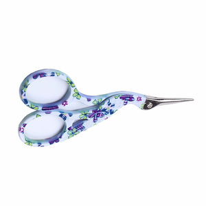 Petits ciseaux vintage à lame incurvée en acier inoxydable allemand ciseaux à broder faits à la main fleur en papier enduit céramique artisanat confortable - Product Image 5