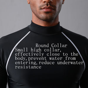 Vente en gros de chemises de compression à manches courtes Protège-éruption respirant sur mesure pour hommes Protège-éruption OEM - Product Image 3