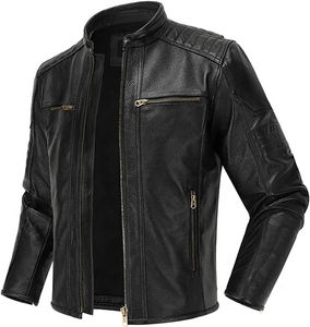 Chaqueta de Cuero Vacuno Genuino Desgastado Estilo Vintage para Hombre, Calidad Premium 2026, con Logotipo Frontal, Servicio OEM - Product Image 3