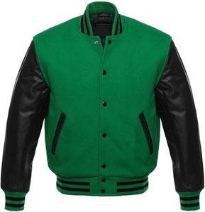 Chaqueta Universitaria Vintage Personalizada de Lana para Hombre, Mangas de Cuero, Bordado Chenille, Estilo Béisbol Letterman de Alta Calidad - Product Image 4