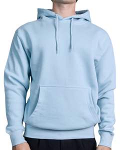 Sweat à capuche surdimensionné unisexe personnalisé bleu clair Pull en tissu éponge français-Sweat-shirt de couleur unie de qualité supérieure ODM OEM - Product Image 1