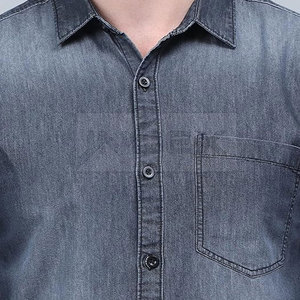 เสื้อเชิ้ตยีนส์แขนยาวสำหรับผู้ชายแบบใส่สบายเสื้อผ้าสไตล์ปากีสถานทำจากผ้าน้ำหนัก260กรัม - Product Image 6