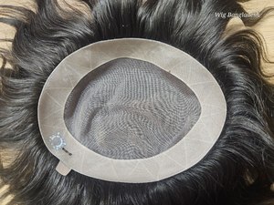 Peluca con malla frontal de cabello Remy humano 100% para hombres, aspecto Natural personalizable, ajuste cómodo, encaje transparente de alta calidad, Bangladesh - Product Image 4