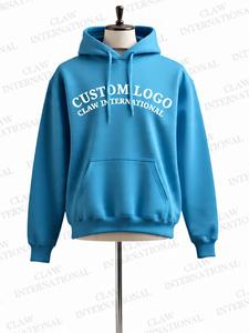 Jersey con capucha de patrón sólido informal para hombre 100% algodón poliéster polar logotipo personalizado bordado sudadera de invierno pulóver - Product Image 3