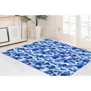 Blue Camo <b>Chenille</b> <b>Rug</b>: Modern Hallway Decor, Printed <b>Rug</b>,Nonwoven Soft <b>Rug</b> - Product Image 2