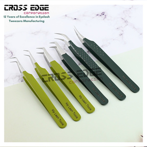 Trending Stainless Steel Fiber Tip Eyelash Extension Tweezers Diamond Grip Non Slip <b>Precision</b> <b>Tool</b> for False Lash Application - Product Image 5