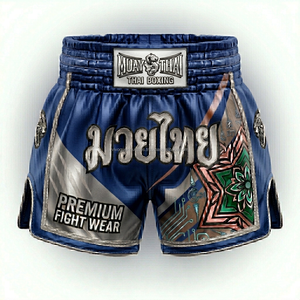 Pantalones Cortos de Muay Thai Sublimados Personalizados al por Mayor, Fabricante OEM de Poliéster de Secado Rápido para Entrenamiento de Kickboxing y Gimnasio - Product Image 2