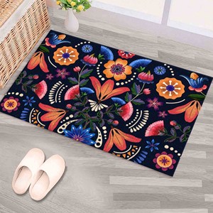 พรมลายดอกไม้แบบนามธรรม, พรมลายดอกไม้สีฟ้า, พรมลายดอกไม้, พรมปูพื้น, พรมทางเดิน, พรมขนนุ่ม - Product Image 5