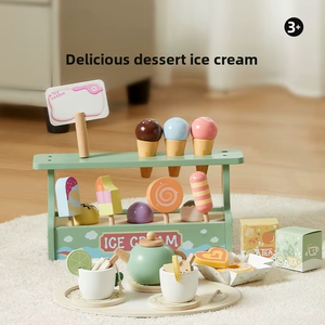 Set da tè pomeridiano per casa delle bambole Childhood Unlimited, stand per torte di compleanno e pancake, giocattolo in legno massello per bambine dai 3 anni in su - Product Image 5