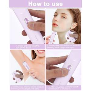 Rasoir électrique rechargeable USB pour femme, utilisation humide et sèche, double lame pour le visage, le corps, les aisselles, les sourcils, le nez, la zone pubienne, IPX7 - Product Image 3