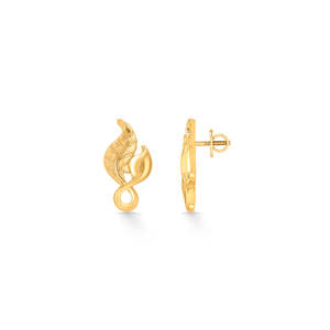 Fern Fantasy 14K Gold Plated <b>Moissanite</b> Stud <b>Earrings</b> for Women Diamond-Like Sparkle Gift Ready - Product Image 3