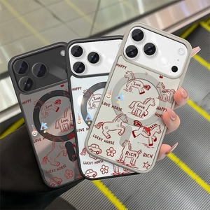 New Arrival Lotus Blessing Magnetic Sublimation Blank <b>Phone</b> Case for 11 to 17 Pro Max Soft TPU White Flower Design Unisex - Product Image 1