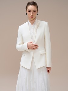 Blazers de manga larga para mujer, chaqueta sin cuello de un solo pecho, ropa de invierno para mujer, Whiteant Vietnam, 2024 - Product Image 4