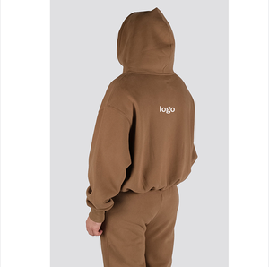 2025 haute qualité Logo personnalisé poids lourd sweat à capuche court surdimensionné polaire sweats à capuche vierges pour l'hiver sweat à capuche brodé pour unisexe - Product Image 4