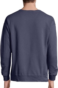 Sudadera extragrande de rizo de algodón de lujo para hombre, jersey de cuello redondo con hombros caídos, ropa de calle de moda de manga larga Lisa personalizada - Product Image 2