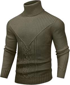 2024 High Quality Plus Cotton <b>Men's</b> Knitted <b>Turtleneck</b> <b>Sweaters</b> Breathable Plus Size Casual Sweatshirts for Winter - Product Image 1