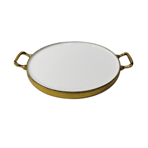 Vente en gros Plateau de service en aluminium plaqué or Plateau de forme rectangulaire Plateau fait à la main Plat de service décoratif de qualité supérieure - Product Image 4