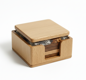 Juego de Posavasos de Resina y Madera |   Posavasos de Madera Natural y Resina Epoxi |   Posavasos Promocionales Pulidos, Duraderos, Elegantes y Ecológicos - Product Image 6