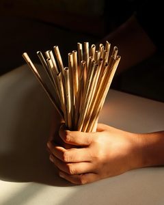 100% Compostable Zero Waste Reusable <b>Coconut</b> Leaf <b>Straws</b> Durable Elegant PLA Bulk <b>Straws</b> for Home Business & Festivals Events - Product Image 2