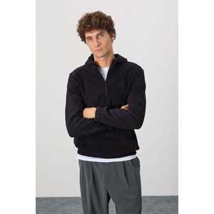 Men's Sweatshirt 88300-Ruby <b>Black</b> Standard Fit 100% Cotton <b>Fleece</b> - Product Image 3