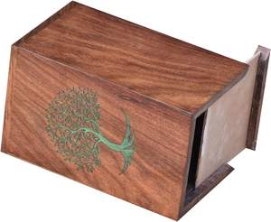 Caja de resina verde para urnas de árbol de la vida, adultos de madera para cenizas, cremación conmemorativa, caja de urna de resina epoxi, Lichtenberg - Product Image 5