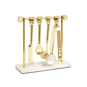 Elegante Juego de Herramientas de Bar Metálicas Modernas y Ecológicas, Utensilios de Cóctel de Acero Inoxidable Pulido para Espacios de Comedor de Lujo, Hoteles y Salones - Product Image 3