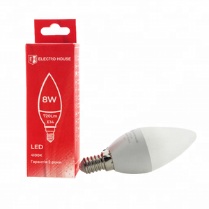 Fuente de alimentación de 220V CA 8W C37 Bombilla LED E14 Iluminación de ahorro de energía interior SMD Fuente de luz emisora blanca Garantía de 2 años Uso en el hogar - Product Image 1