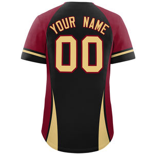 Venta al por mayor Retro cuello redondo béisbol Jersey transpirable Digital impreso Logo nombre bordado de talla grande disponible ropa de softball - Product Image 3