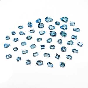 Aigue-marine naturelle de haute qualité Santa Maria, pierre précieuse 2-4 carats, couleur bleue, taille coussin diamant émeraude 8mm 1mm, certifiée IGI, en vrac - Product Image 1