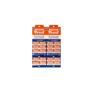 Treet Platinum Super 100 Hojas de afeitar de acero inoxidable de doble filo Paquete tipo tarjeta colgante - Product Image 1