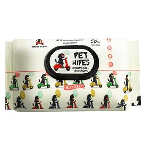 Toallitas Húmedas Antisépticas Harry Puppy con Fórmula de Menta y Borneol, 50 Unidades, 45 g/m², Tela No Tejida Plana, Antibacterianas y Desodorantes para Mascotas - Product Image 1