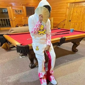 Venta caliente personalizado Puff impresión con capucha chándal Streetwear peso pesado pantalones de chándal de gran tamaño y conjunto de Sudadera con capucha para el invierno - Product Image 4