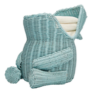 Panier de rangement en rotin fait à la main en forme de rhinocéros adorable, panier décoratif en jonc de mer, organisateur de jouets, chambre d'enfant, panier en osier du Vietnam - Product Image 3