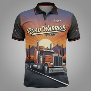 Camionneur pour hommes pour chemise | Vêtements de travail de conducteur de camion semi | Uniforme d'impression personnalisée | Coton Polyester | Logo de couleurs personnalisées | USA Road - Product Image 3