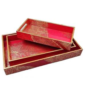 Plateaux de service avec impression émaillée pour Dessert Vanity Tea Bijoux Petit déjeuner Plateau à café Stockage pour vaisselle - Product Image 1