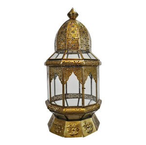 Fancy <b>Decorative</b> Gold Finished Metal And Glass Moroccan <b>Lantern</b> for Home and Hotels Tabletop Lighting Decor <b>Lanterns</b> - Product Image 5