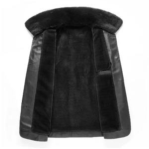 แจ็กเก็ตทรูคเกอร์ผู้ชาย, เสื้อหนังแกะแท้สีเทามัสตาร์ดสีเทาปกหนังน้ำหนักเบาเรียบลำลองมีสินค้าในสต็อก - Product Image 3