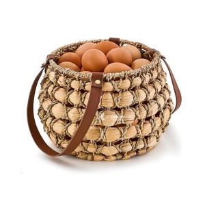 Cesta Ovalada de Mimbre Estilo Rústico con Asa para Recoger Huevos, Cesta de Fibra Natural Hecha a Mano al por Mayor - Product Image 3