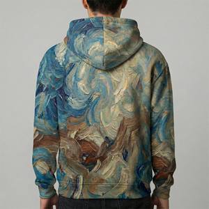 Sweat-shirt à capuche en molleton de coton épais, respirant, écologique, avec poche, pour homme, coupe classique vintage, motif graphique personnalisé, streetwear - Product Image 2