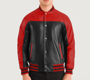 Chaqueta universitaria de cuero auténtico Letterman para hombre de la mejor calidad con logotipos bordados, chaqueta de tela de nueva condición - Product Image 1