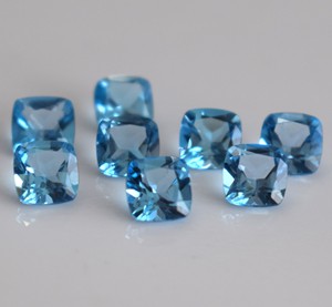 Corte de cojín de Topacio Azul suizo natural 6mm facetado-corte de cojín de Topacio Azul suizo Suelto - Product Image 6
