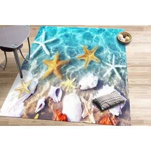 Alfombra Tradicional de Lana Estampada para Comedor, Alfombra Ecológica con Respaldo de Látex y Diseño de Patchwork - Product Image 1