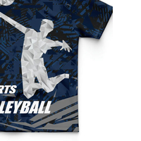 Maillot de volley-ball unisexe, t-shirt 100% polyester, impression numérique, 160g, manches longues, col rond, style sportif, antibactérien, ajustable