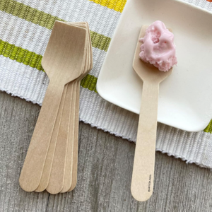 Véritable cuillère moderne en bois de bouleau 95mm couverts en bois jetables cuillère à dessert polyvalente biodégradable écologique pour la crème glacée - Product Image 5