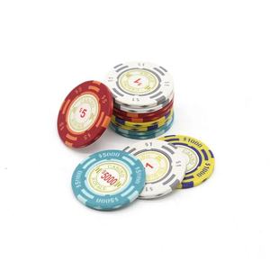 Customisable 14gm Casino-Quality Clay Poker <b>Chip</b> with Unique Colour and Logo Inlay Presented in an Attractive <b>Tray</b> - Product Image 1