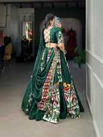 Ensemble Festive Rayon Lehenga avec un superbe style de 6 mètres, Gota Patti Work et une élégante finition en dentelle cauri